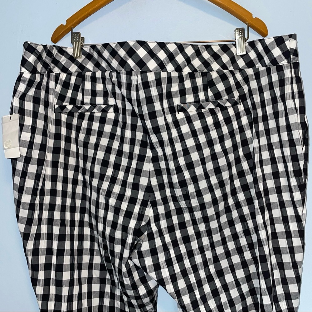 NWT Foxcroft Black and White weekender gingham Ankle Pants 22W - Picture 8 of 9